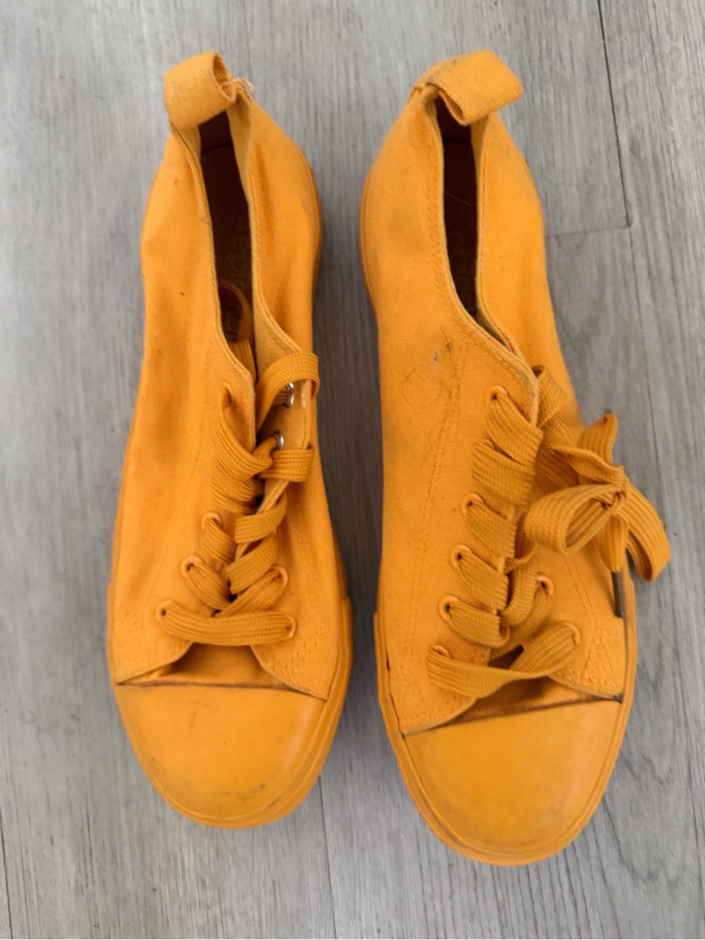 Bright Orange Canvas Low-Top Sneakers